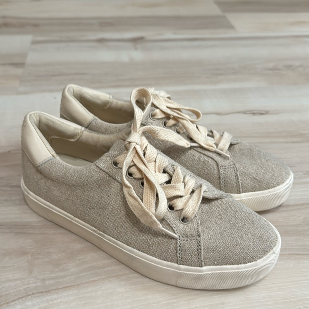 Sam Edelman Ethyl Canvas Platform Sneakers Neutral Tan Size 6